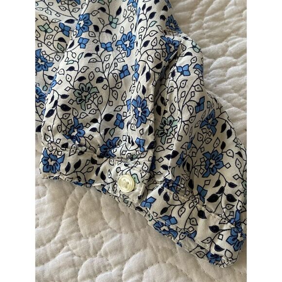 Old Navy Ditzy Floral and Paisley Blue and White 3/4 Sleeve Knee Length Dress M - Picture 4 of 11